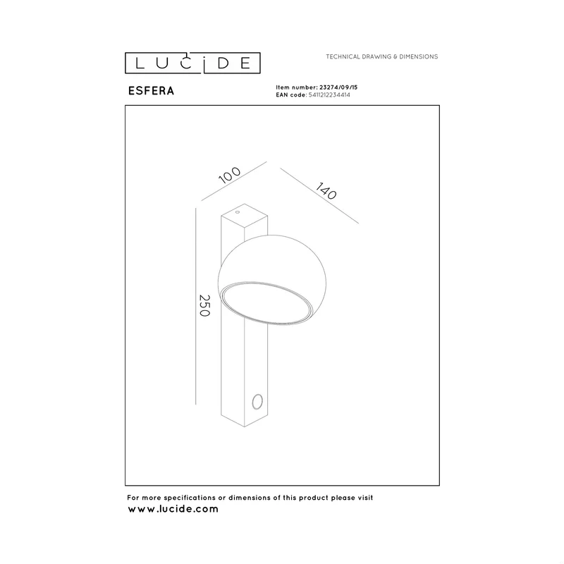 Lucide Esfera Wall Lamp
