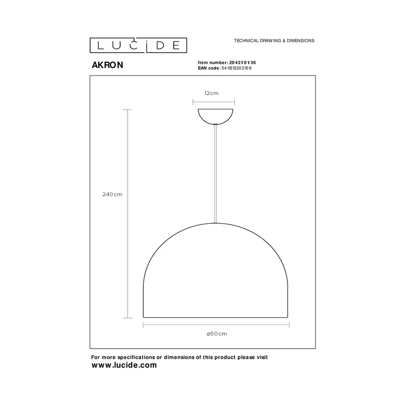 Lucide Akron Pendant Lamp