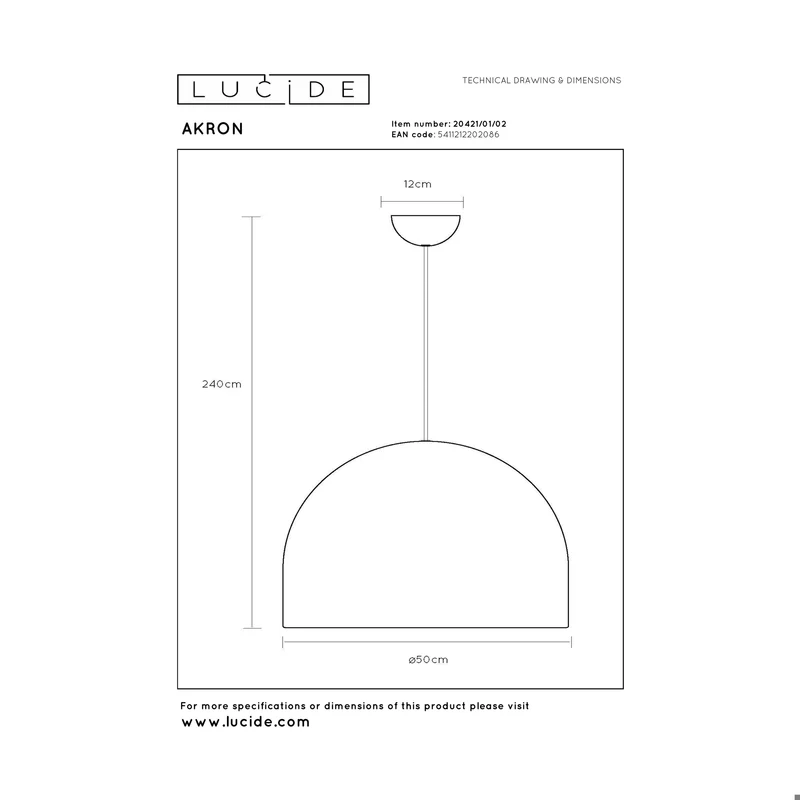 Lucide Akron Pendant Lamp