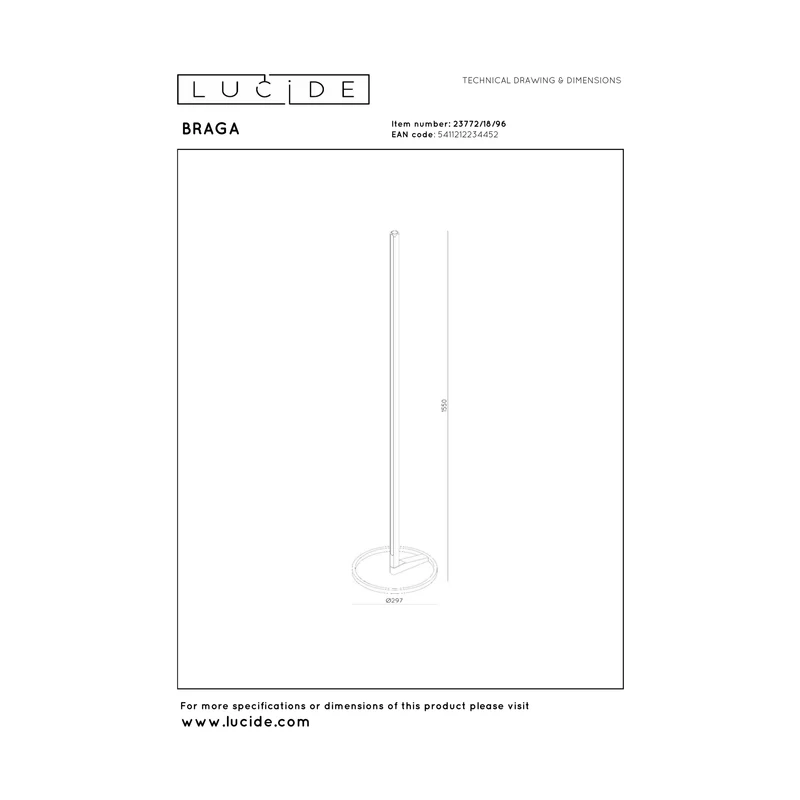 Lucide Braga Floor Lamp