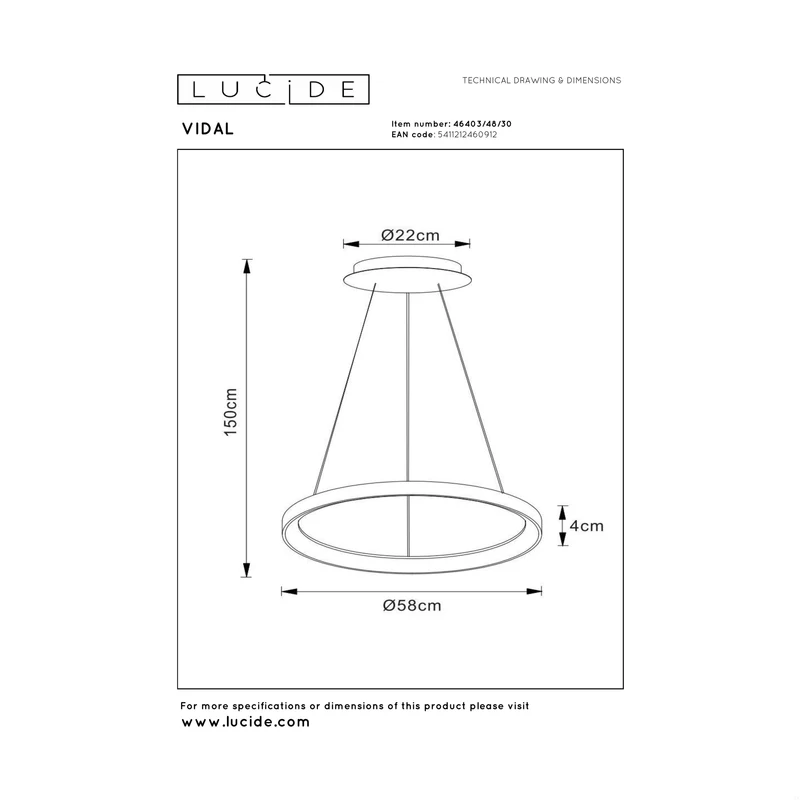 Lucide Vidal Pendant Lamp