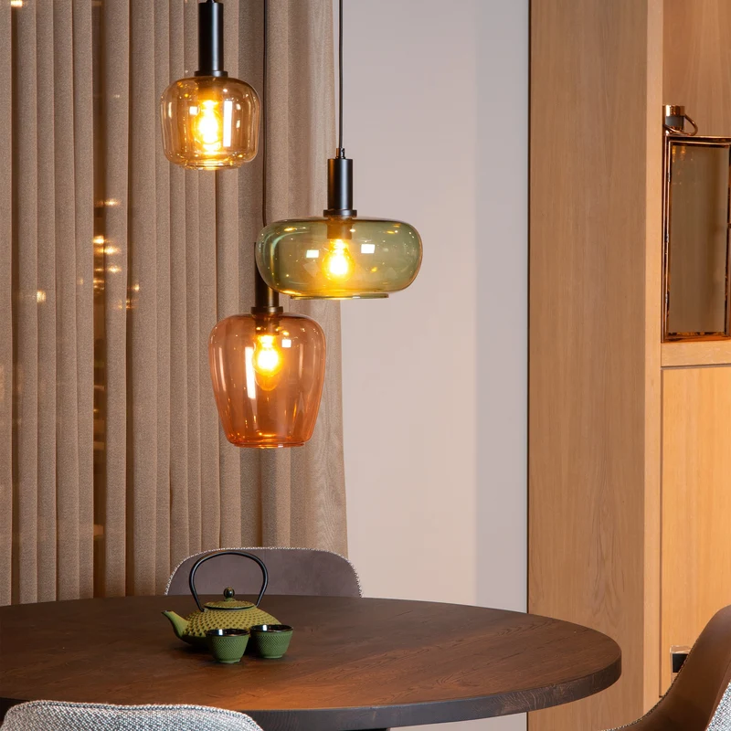 Lucide Ilona 3-Light Pendant Lamp Black
