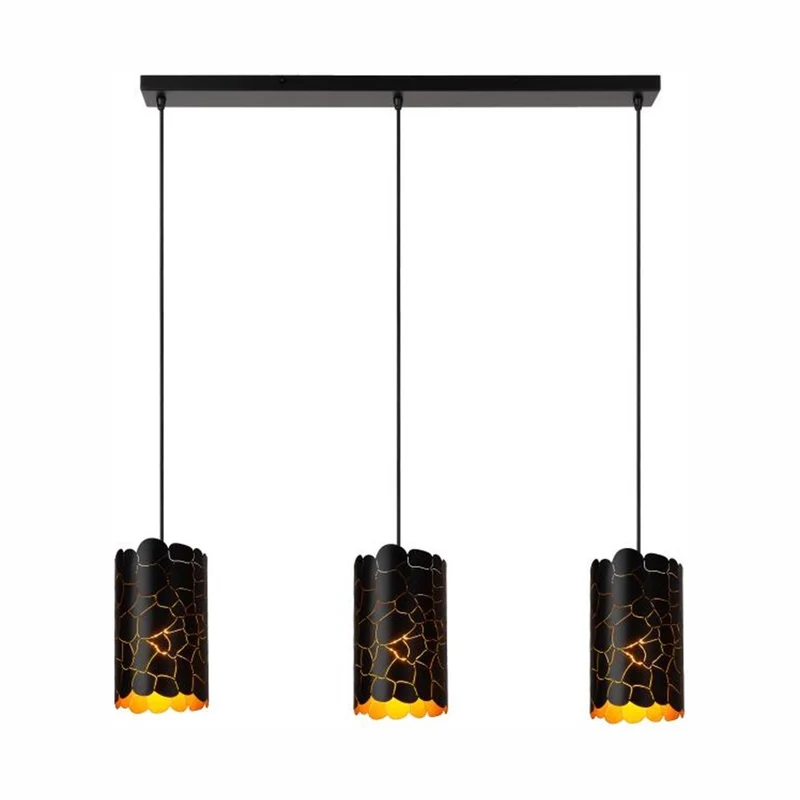 Lucide Almelo 3-Light Pendant Lamp Black