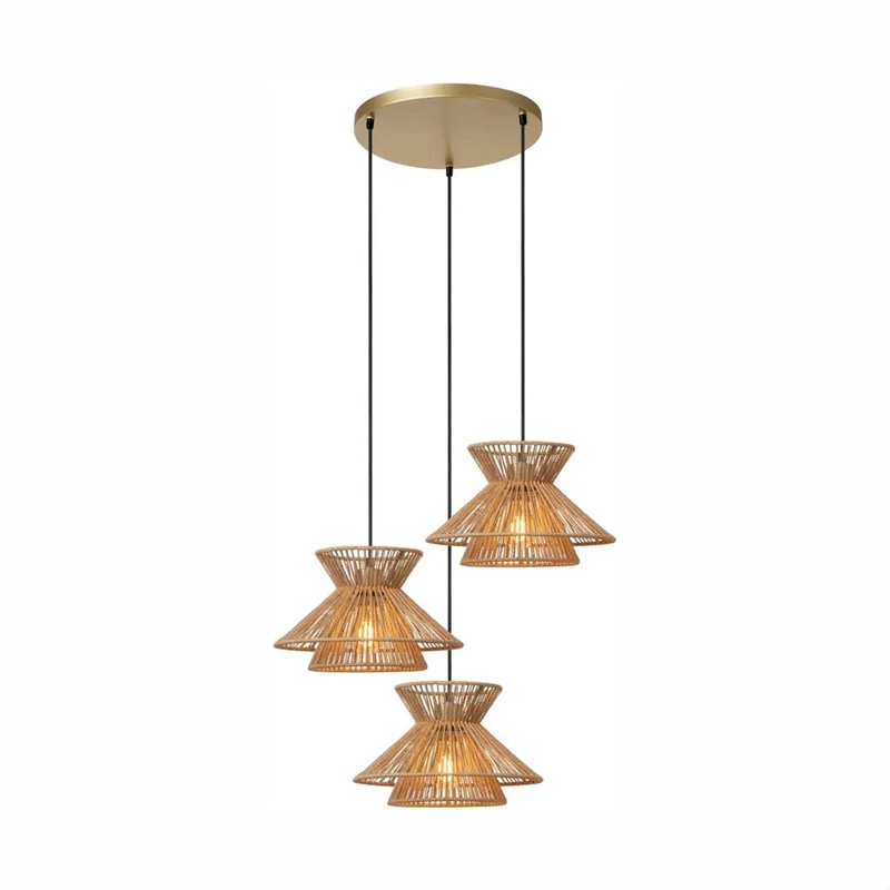Lucide Tasman 3-Light Pendant Lamp Natural