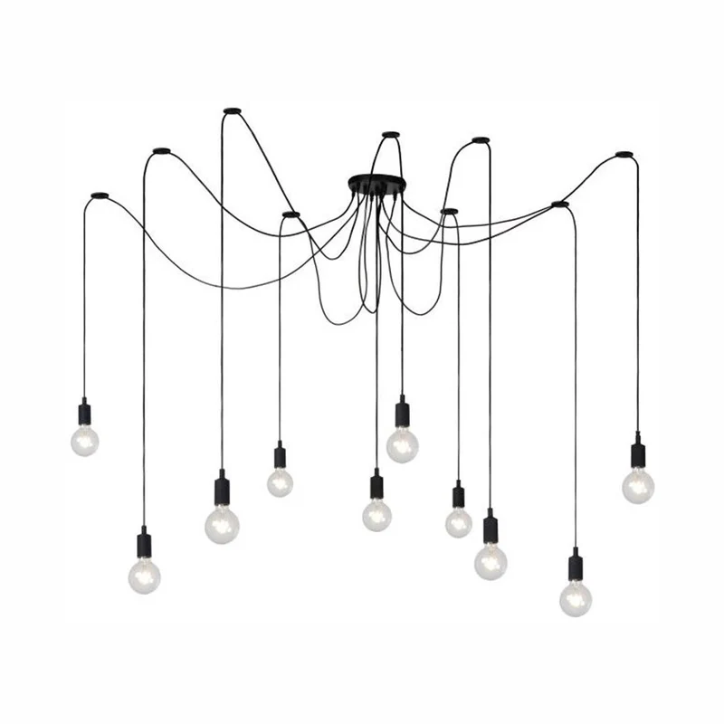 Lucide Fix 10-Light Pendant Lamp Black