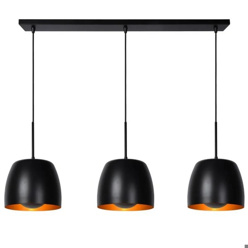 Lucide Nolan 3-Light Pendant Lamp Black