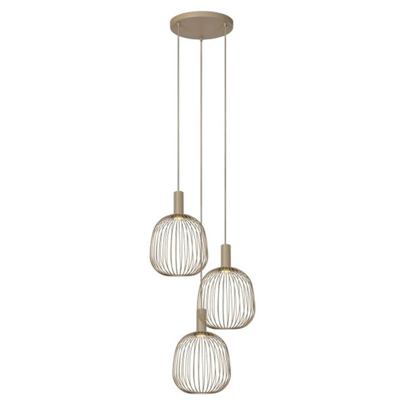 Lucide Esterel 3-Light Pendant Lamp Taupe
