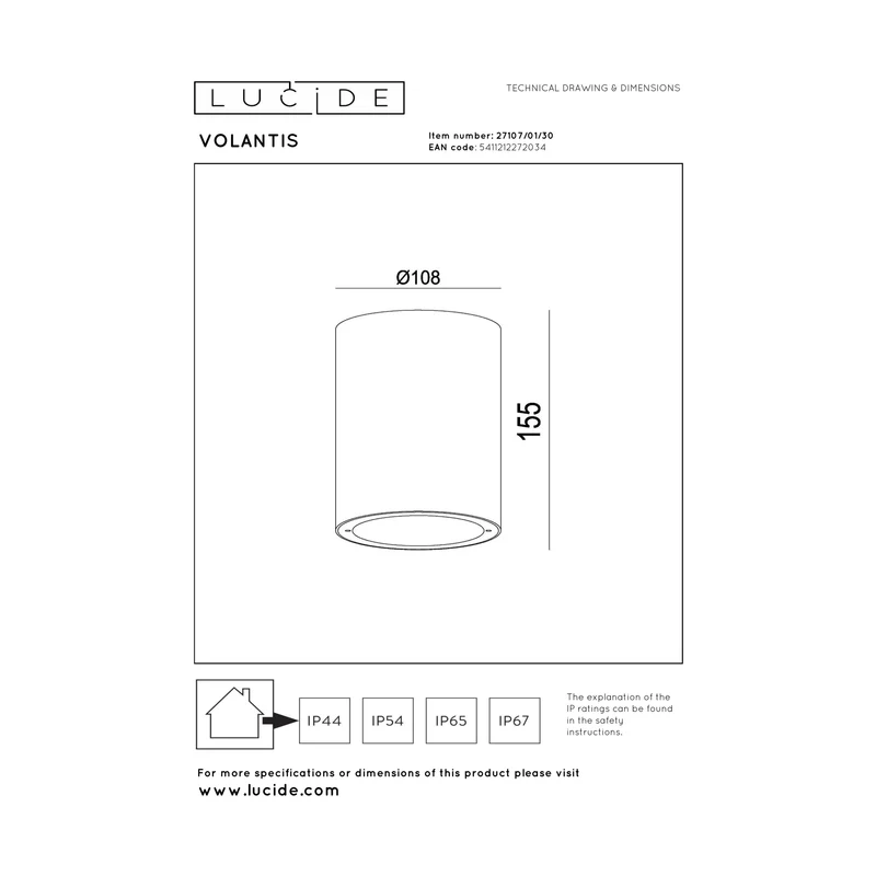 Lucide Volantis Outdoor Ceiling Spot
