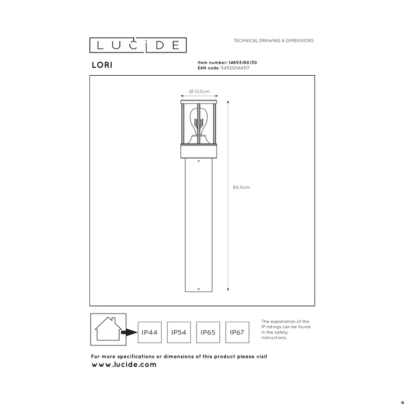 Lucide Lori Bollard Lamp