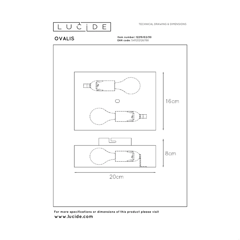 Lucide Ovalis Wall Lamp