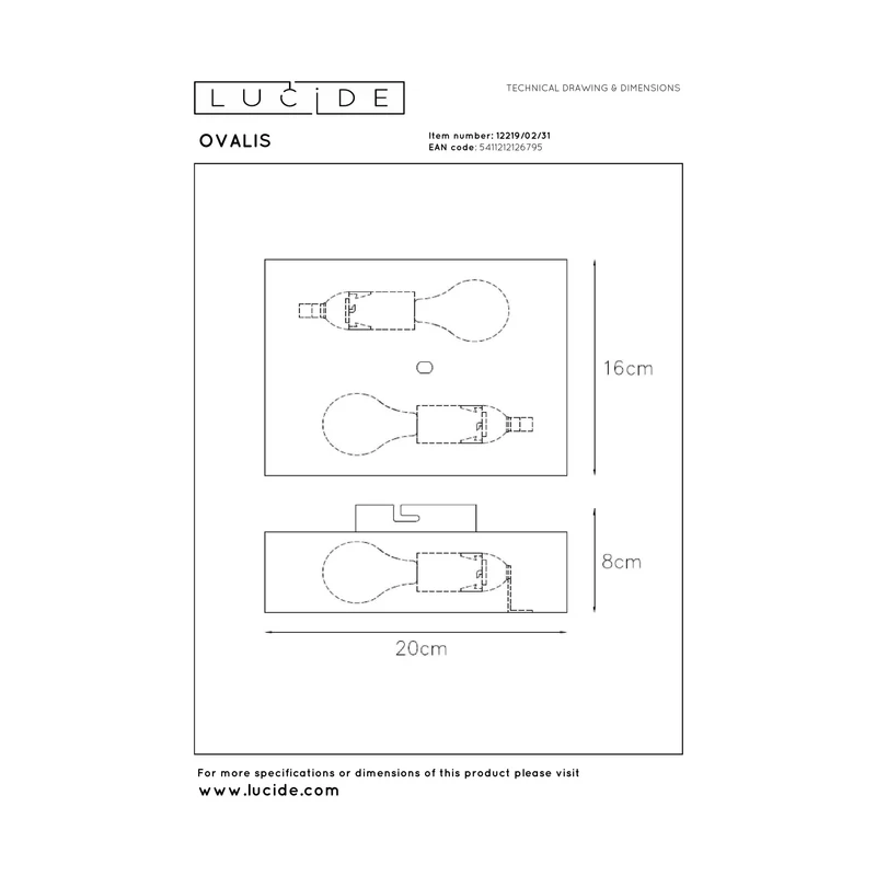 Lucide Ovalis Wall Lamp