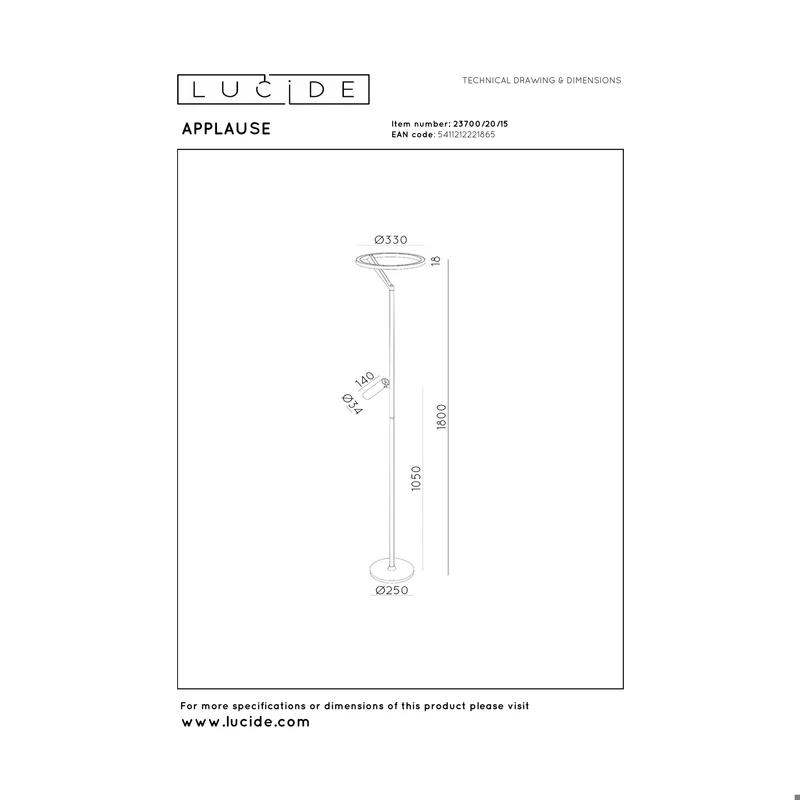 Lucide Applause Floor Lamp