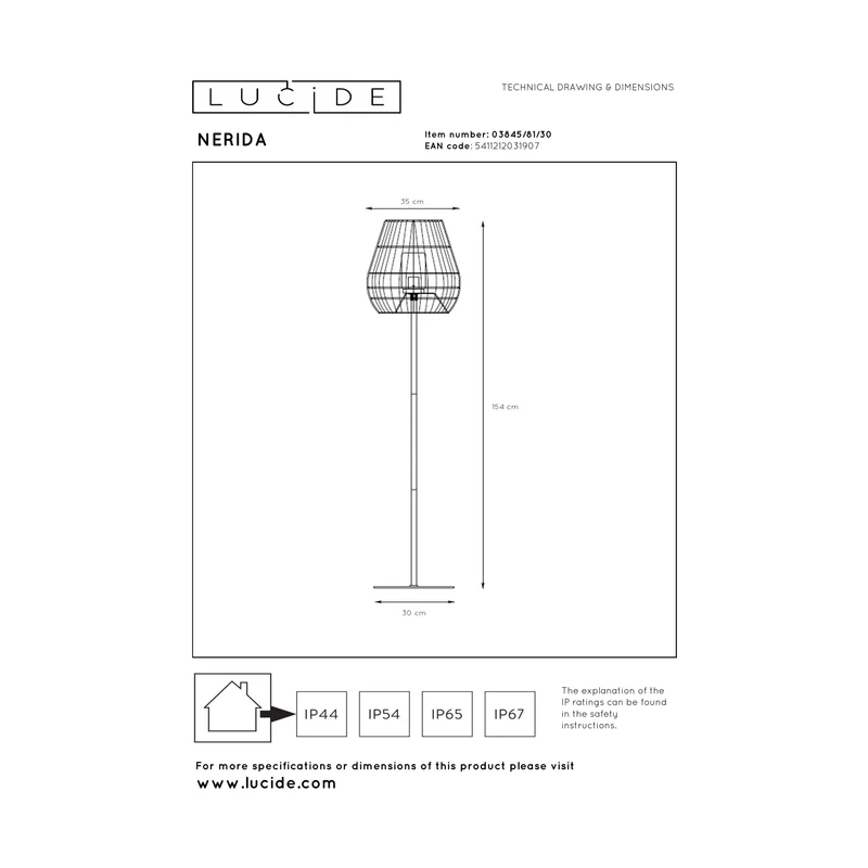 Lucide Nerida Outdoor Floor Lamp