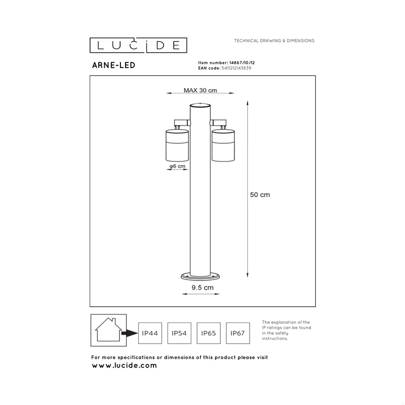 Lucide Arne LED Outdoor Wall Lamp