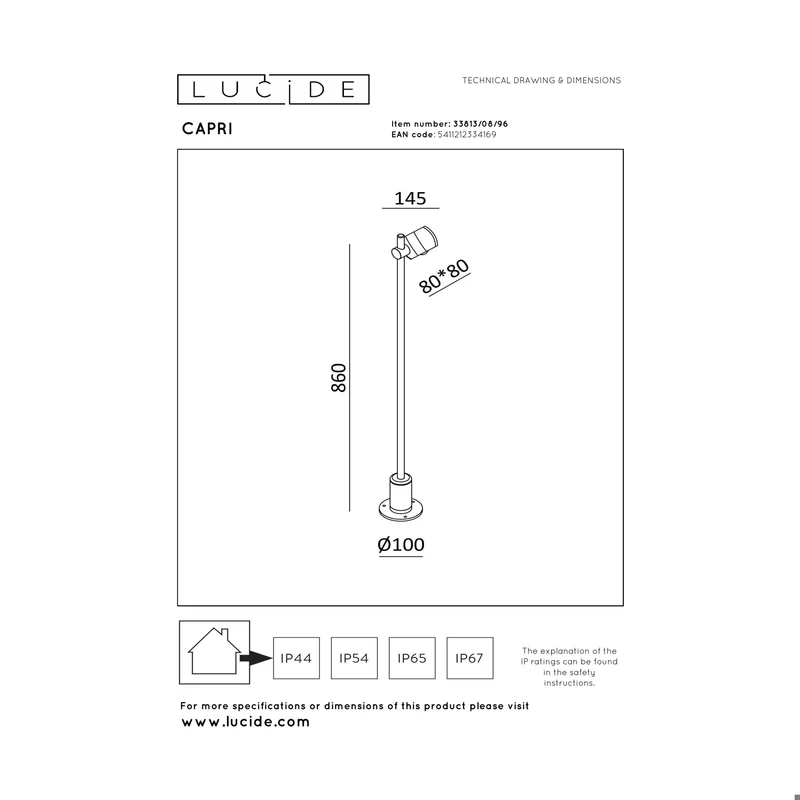 Lucide Capri Outdoor Floor Lamp