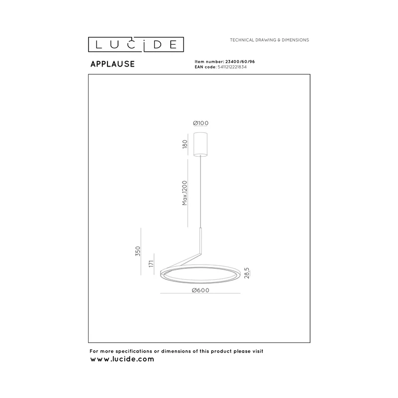 Lucide Applause Pendant Lamp