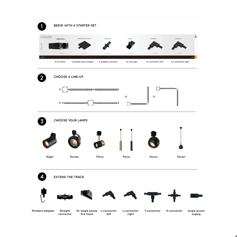 Lucide Track Floris Hanglamp 1-Phase Track System