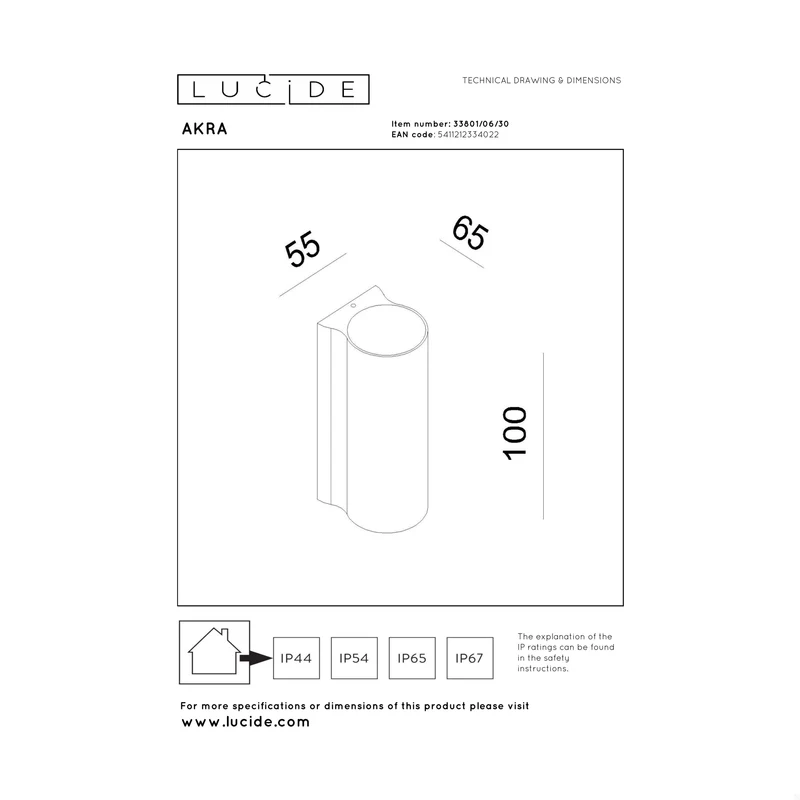 Lucide Akra Outdoor Wall Lamp