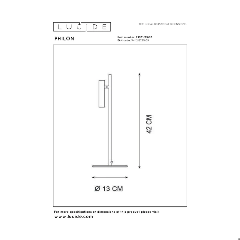 Lucide Philon Desk Lamp