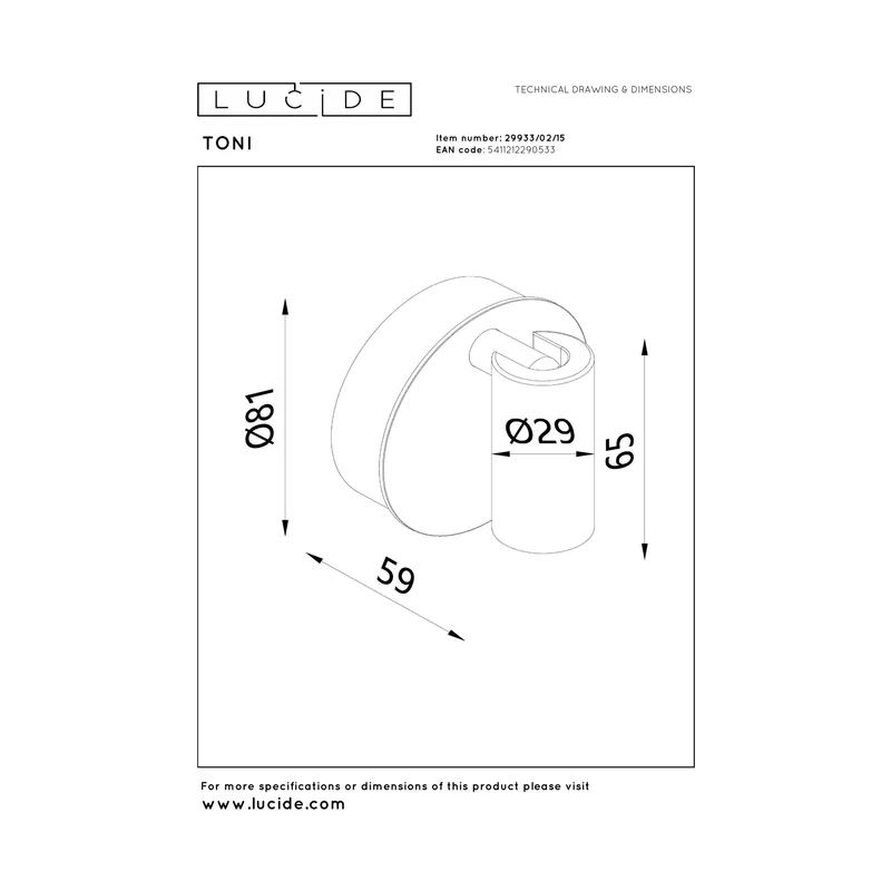 Lucide Toni Wall Lamp