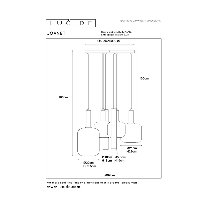 Lucide Joanet Pendant Lamp