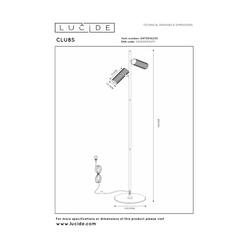 Lucide Clubs Floor Lamp