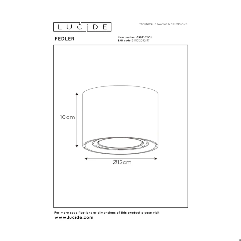Lucide Fedler Ceiling Spot