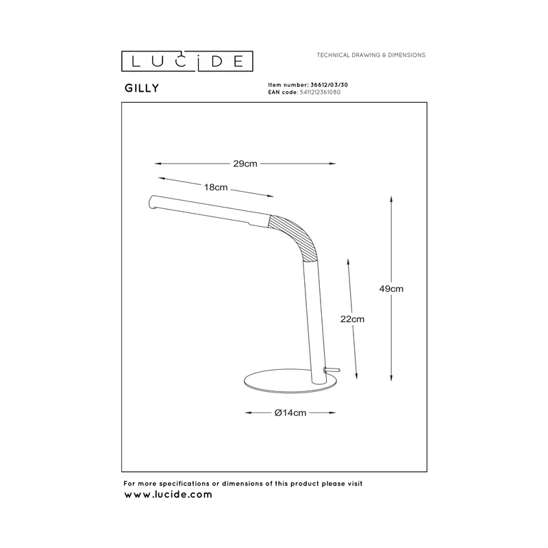 Lucide Gilly Desk Lamp