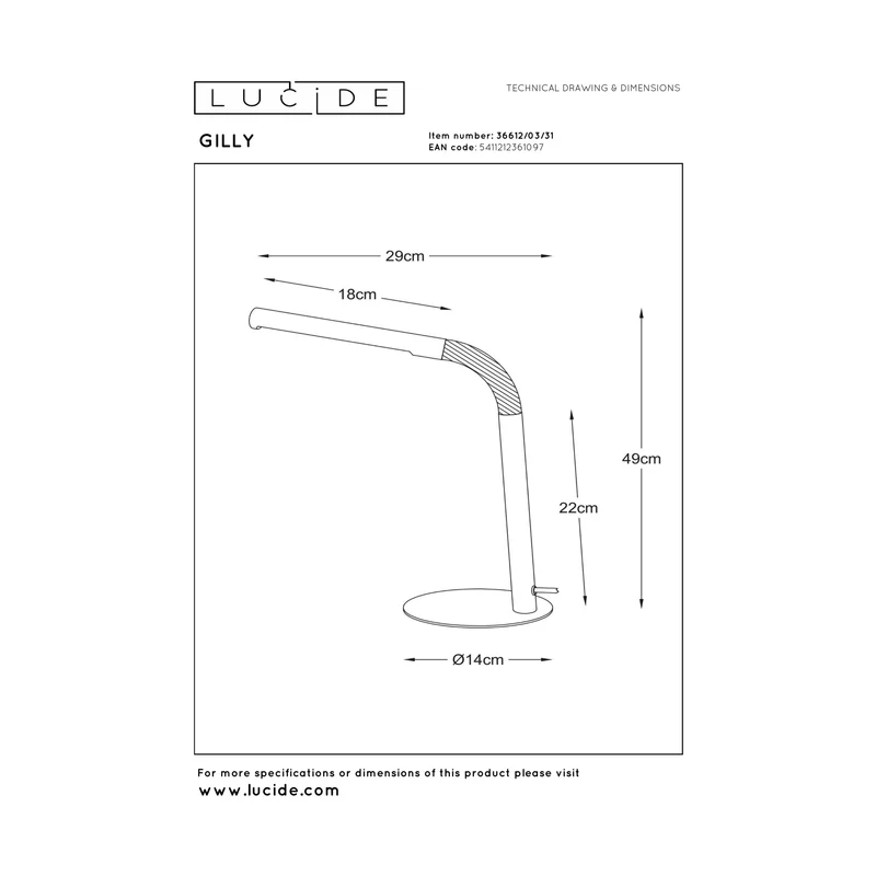 Lucide Gilly Desk Lamp