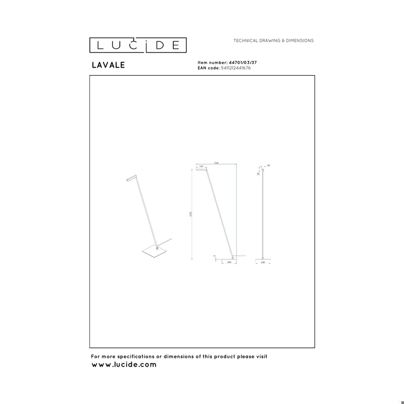 Lucide Lavale Reading Lamp