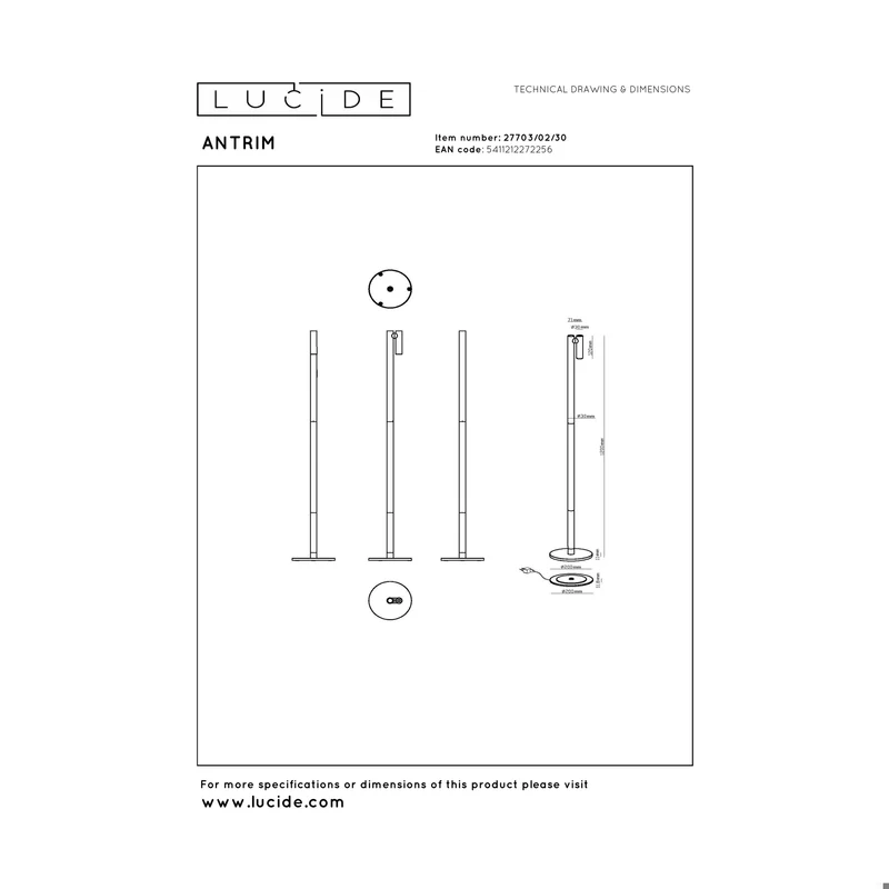 Lucide Antrim Reading Lamp