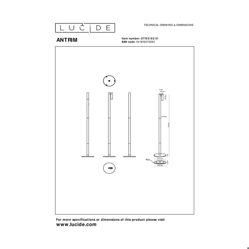 Lucide Antrim Reading Lamp