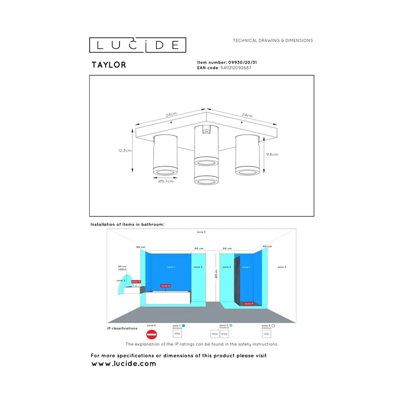 Lucide Taylor Ceiling Spot