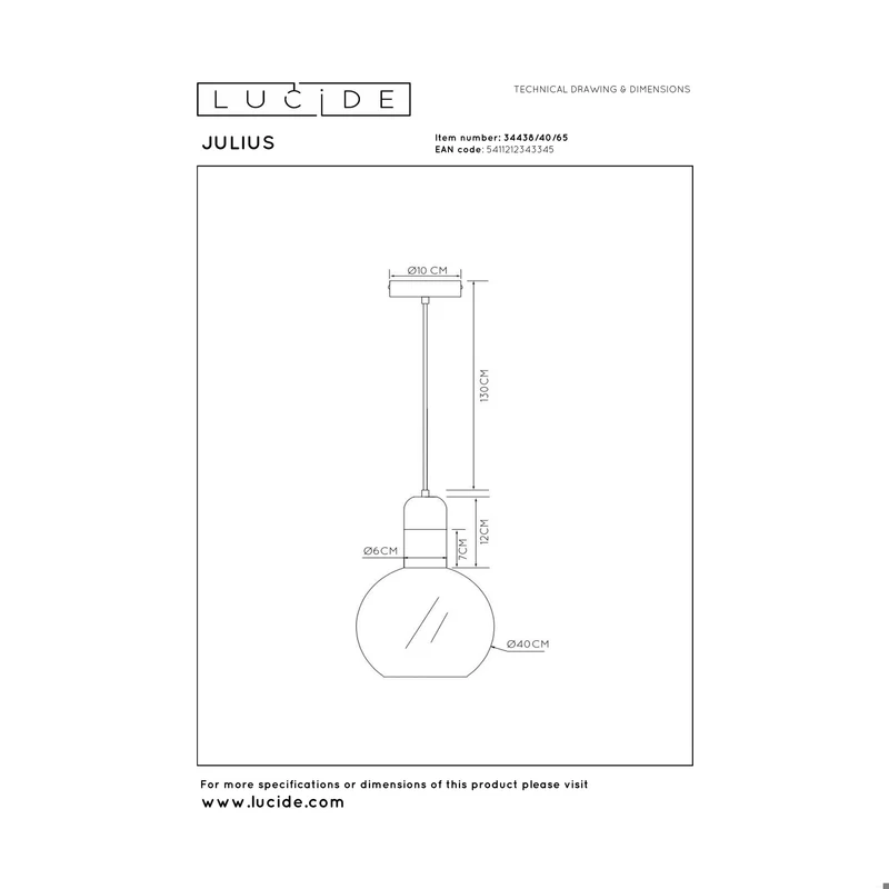 Lucide Julius Pendant Lamp