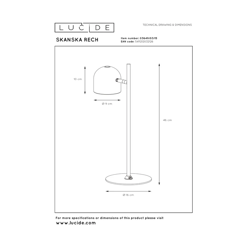 Lucide Skanska Rechargeable Outdoor Desk Lamp