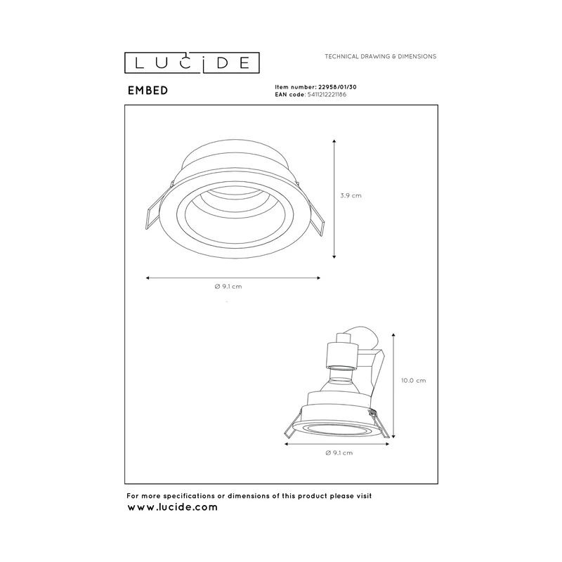 Lucide Embed Recessed Spot