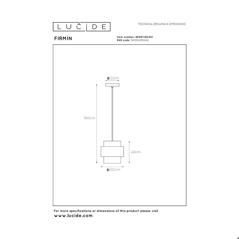 Lucide Firmin Pendant Lamp