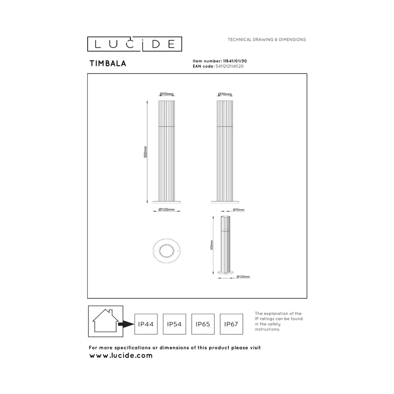 Lucide Timbala Bollard Lamp