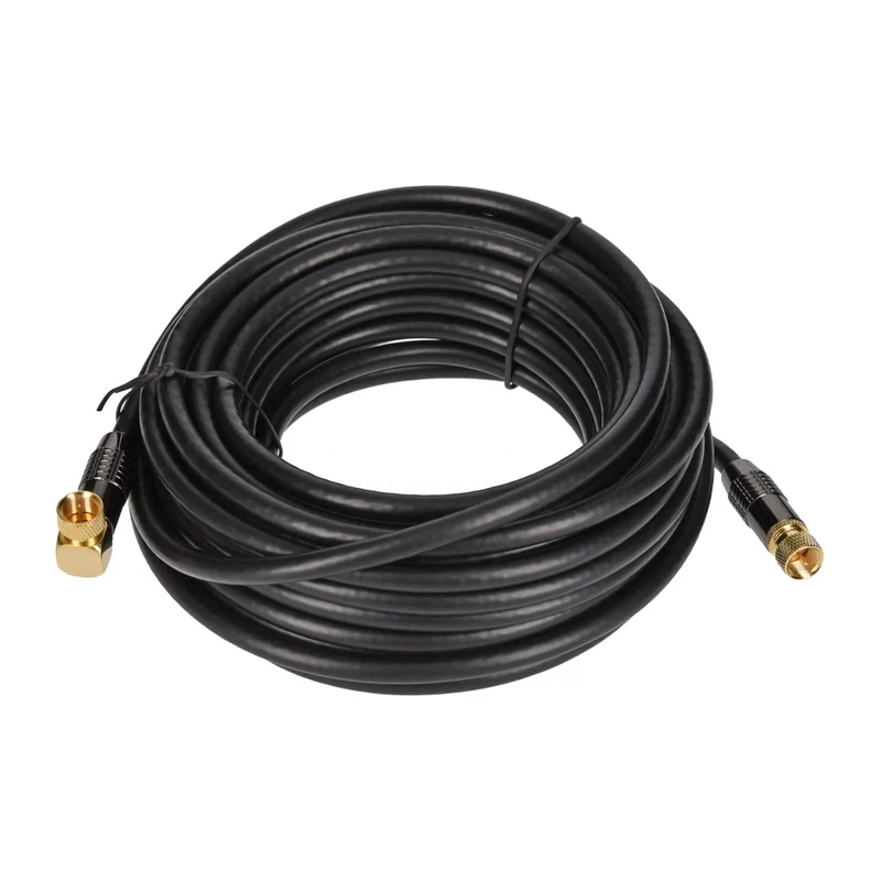 TP SAT-Kabel in schwarz, 90° gewinkelt 10m