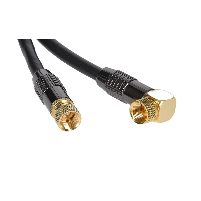 TP SAT-Kabel in schwarz, 90° gewinkelt 10m