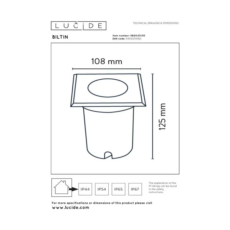 Lucide Biltin Outdoor Ground Spot