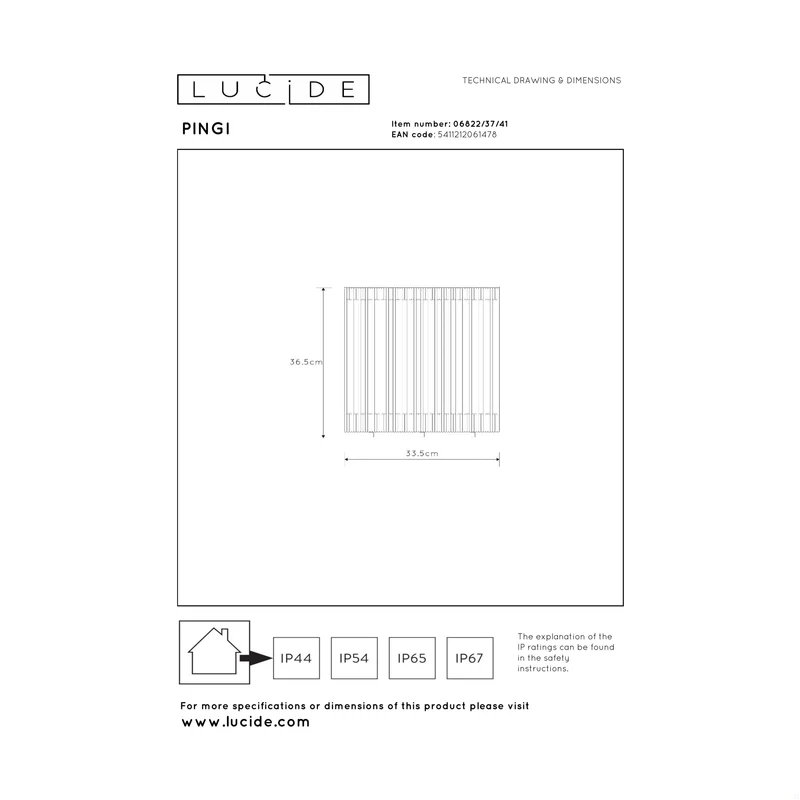Lucide Pingi Rechargeable Outdoor Floor Lamp