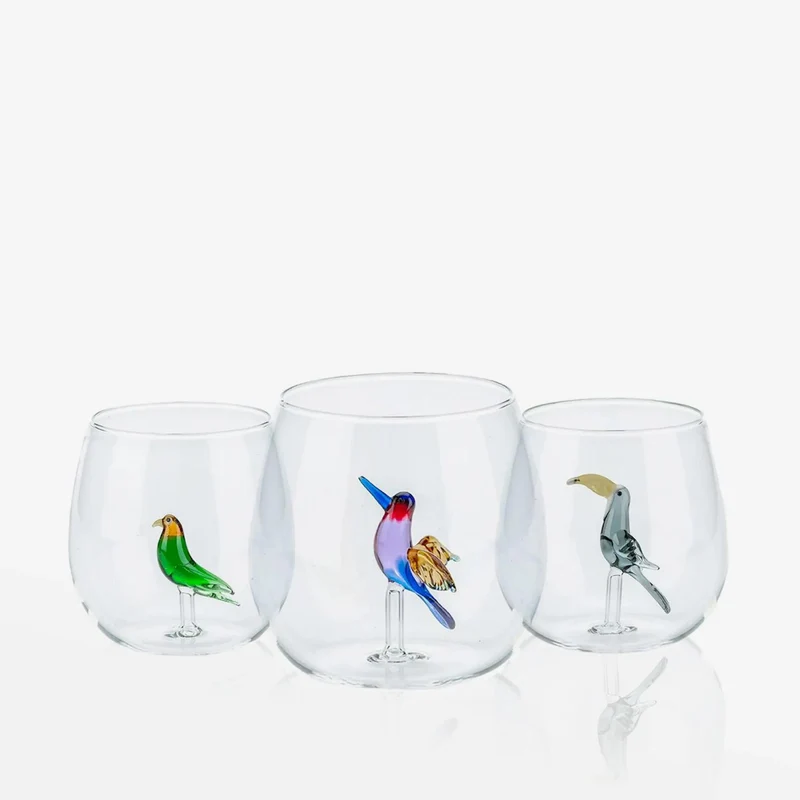 Casarialto Tropical Birds Glasses - Set of 6