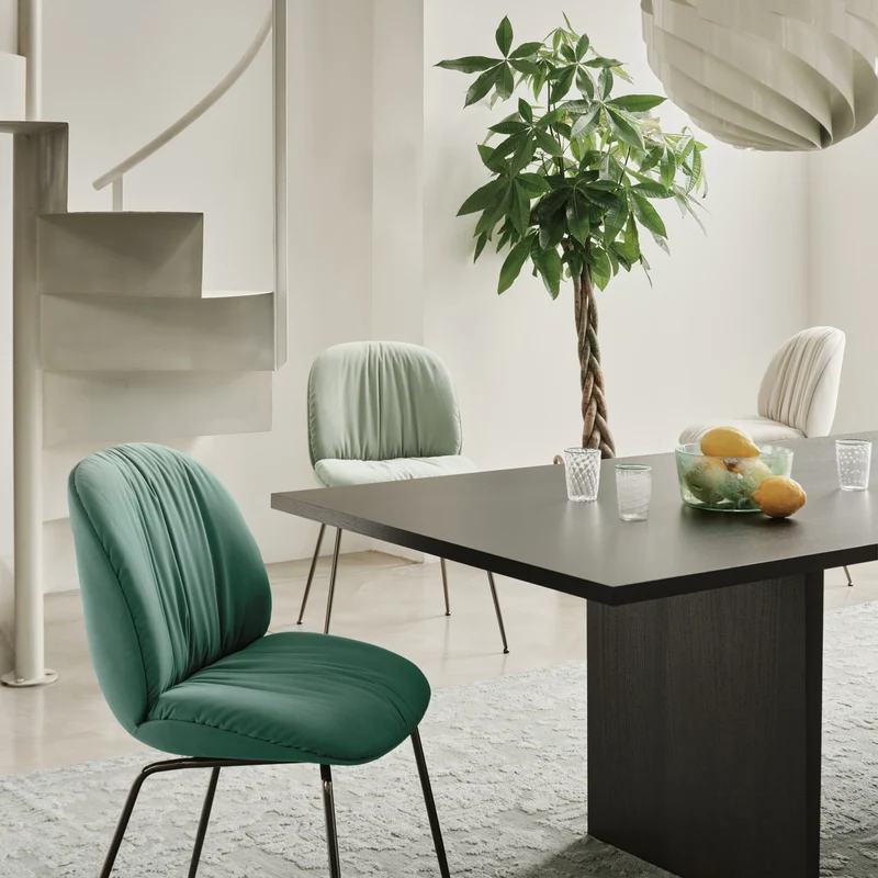 Gubi Beetle Soft Dining Chair 3D Veneer - Front Upholstered
