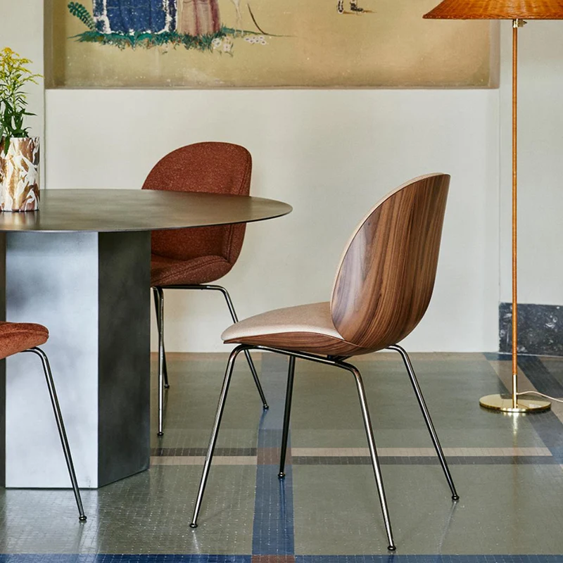 Gubi Beetle Dining Chair 3D Veneer - Front Upholstered