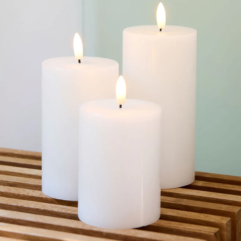 Sirius Sille Rechargeable Pillar Candles - Set of 3