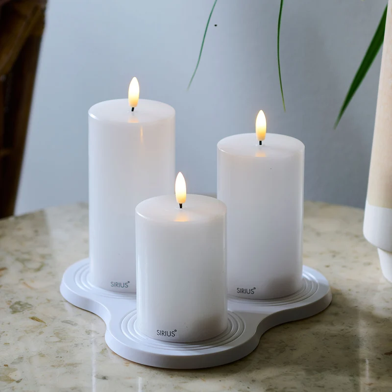 Sirius Sille Rechargeable Pillar Candles - Set of 3