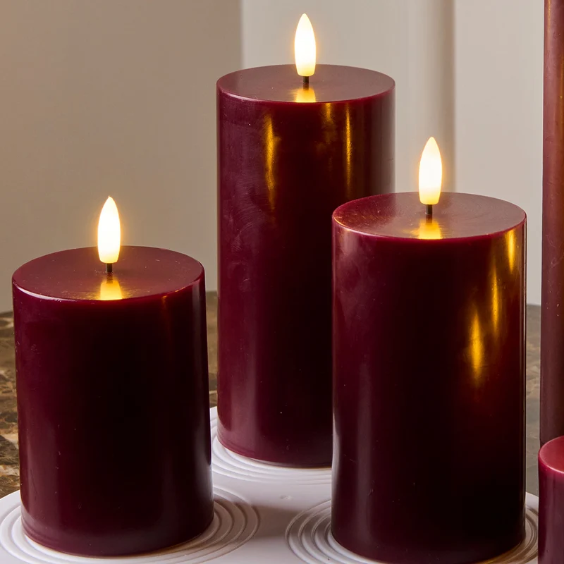 Sirius Sille Rechargeable Pillar Candles - Set of 3