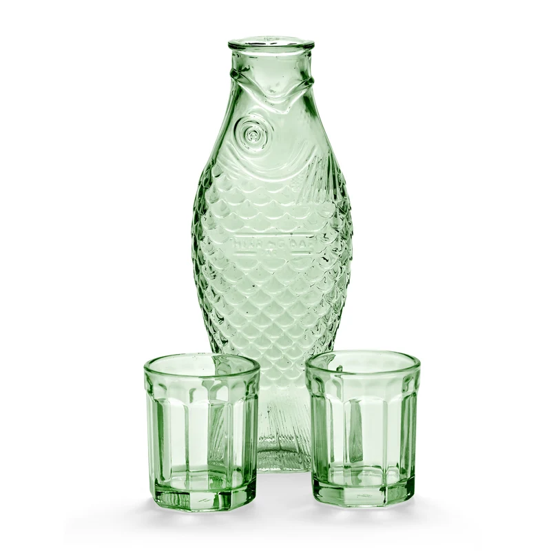 Serax Fish & Fish Set Carafe with 2 Glasses
